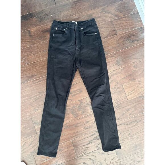 Agolde High Rise Skinny Jeans Black 27 - Picture 1 of 6